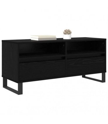 vidaXL TV Cabinet with Drawer Black Oak 100 x 34.5 x 44.5 cm — V0672040582