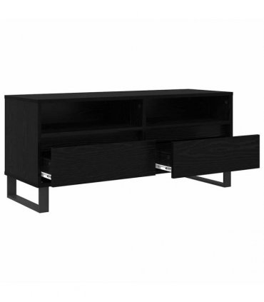 vidaXL TV Cabinet with Drawer Black Oak 100 x 34.5 x 44.5 cm — V0672040582