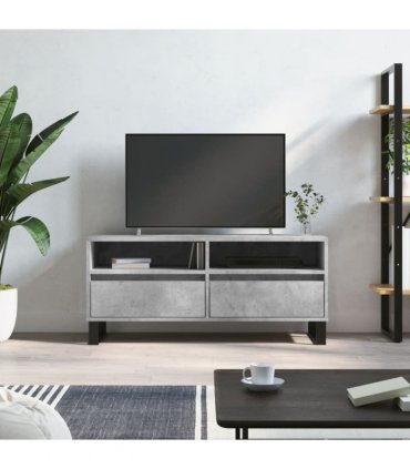 vidaXL TV Cabinet Concrete Grey 100x34.5x44.5 cm Engineered Wood — V0672040585