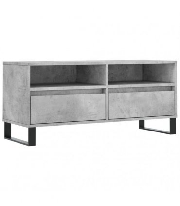 vidaXL TV Cabinet Concrete Grey 100x34.5x44.5 cm Engineered Wood — V0672040585