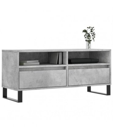 vidaXL TV Cabinet Concrete Grey 100x34.5x44.5 cm Engineered Wood — V0672040585