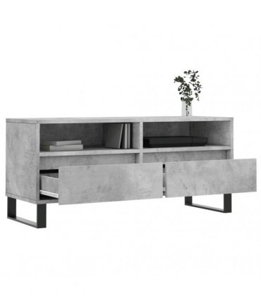 vidaXL TV Cabinet Concrete Grey 100x34.5x44.5 cm Engineered Wood — V0672040585