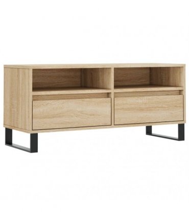 vidaXL TV Cabinet Sonoma Oak 100x34.5x44.5 cm Engineered Wood — V0672040586