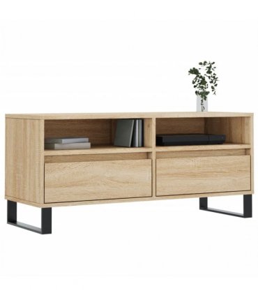 vidaXL TV Cabinet Sonoma Oak 100x34.5x44.5 cm Engineered Wood — V0672040586