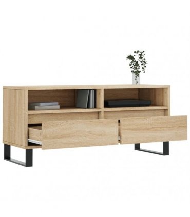 vidaXL TV Cabinet Sonoma Oak 100x34.5x44.5 cm Engineered Wood — V0672040586