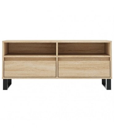 vidaXL TV Cabinet Sonoma Oak 100x34.5x44.5 cm Engineered Wood — V0672040586