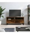 vidaXL TV Cabinet Smoked Oak 100x34.5x44.5 cm Engineered Wood — V0672040587