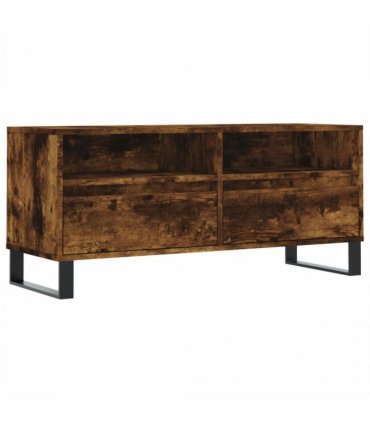 vidaXL TV Cabinet Smoked Oak 100x34.5x44.5 cm Engineered Wood — V0672040587