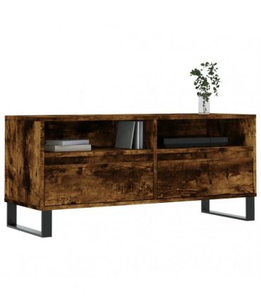 vidaXL TV Cabinet Smoked Oak 100x34.5x44.5 cm Engineered Wood — V0672040587