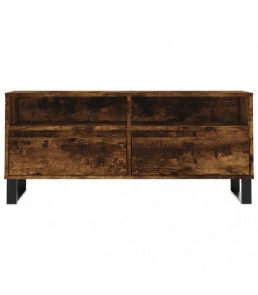 vidaXL TV Cabinet Smoked Oak 100x34.5x44.5 cm Engineered Wood — V0672040587