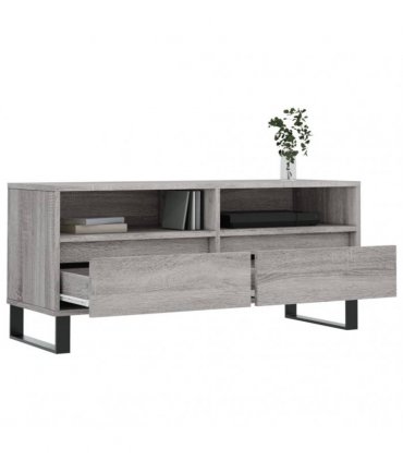 vidaXL TV Cabinet Grey Sonoma 100x34.5x44.5 cm Engineered Wood — V0672040588