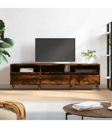 vidaXL TV Cabinet Smoked Oak 150x30x44.5 cm Engineered Wood — V0672040589