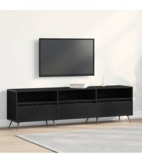 vidaXL TV Cabinet Black oak 150 x 30 x 44.5 cm Engineered wood