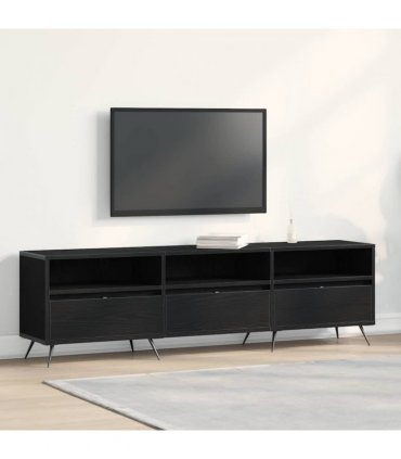 vidaXL TV Cabinet Black oak 150 x 30 x 44.5 cm Engineered wood