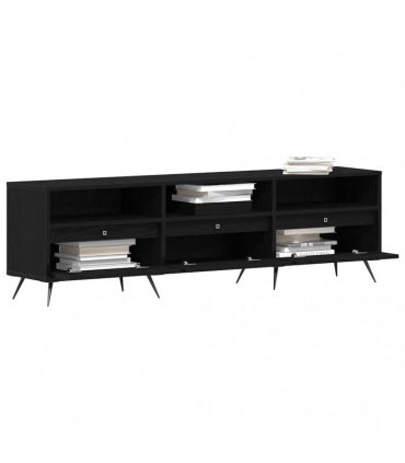 vidaXL TV Cabinet Black oak 150 x 30 x 44.5 cm Engineered wood