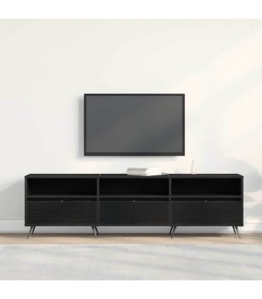vidaXL TV Cabinet Black oak 150 x 30 x 44.5 cm Engineered wood