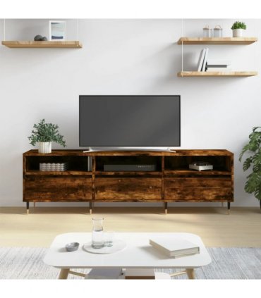 vidaXL TV Cabinet Smoked Oak 150x30x44.5 cm Engineered Wood — V0672040597