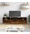 vidaXL TV Cabinet Smoked Oak 150x30x44.5 cm Engineered Wood — V0672040597