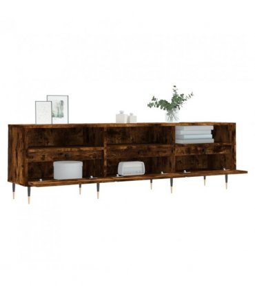 vidaXL TV Cabinet Smoked Oak 150x30x44.5 cm Engineered Wood — V0672040597