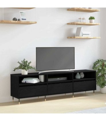 vidaXL TV Cabinet Black Oak 150 x 30 x 45 cm Engineered Wood — V0672040603