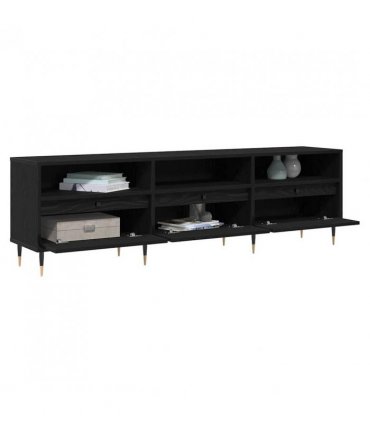 vidaXL TV Cabinet Black Oak 150 x 30 x 45 cm Engineered Wood — V0672040603