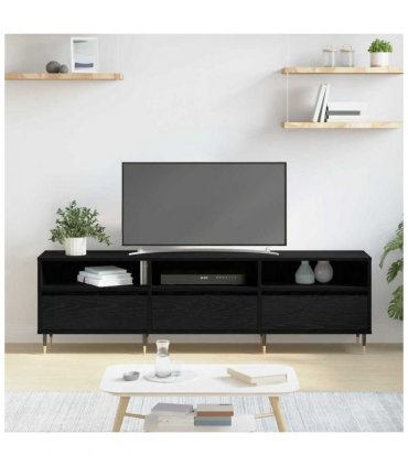 vidaXL TV Cabinet Black Oak 150 x 30 x 45 cm Engineered Wood — V0672040603