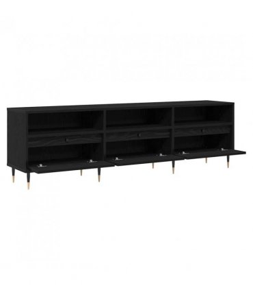 vidaXL TV Cabinet Black Oak 150 x 30 x 45 cm Engineered Wood — V0672040603
