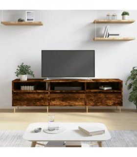 vidaXL TV Cabinet Smoked Oak 150x30x44.5 cm Engineered Wood — V0672040606