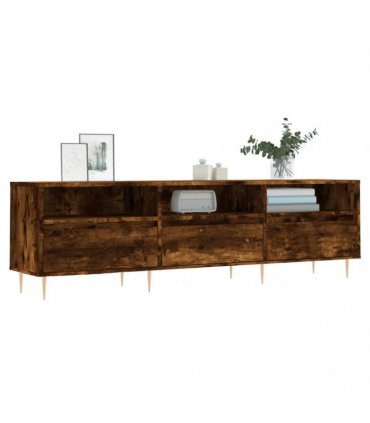 vidaXL TV Cabinet Smoked Oak 150x30x44.5 cm Engineered Wood — V0672040606
