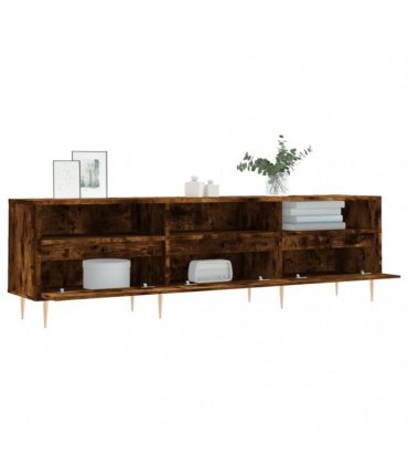 vidaXL TV Cabinet Smoked Oak 150x30x44.5 cm Engineered Wood — V0672040606