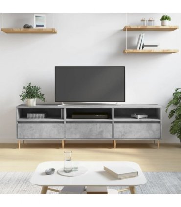 vidaXL TV Cabinet Concrete Grey 150x30x44.5 cm Engineered Wood — V0672040611