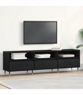 vidaXL TV Cabinet Black Oak 150 x 30 x 44.5 cm Engineered Wood — V0672040613