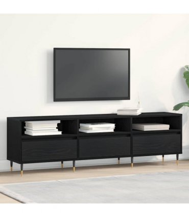 vidaXL TV Cabinet Black Oak 150 x 30 x 44.5 cm Engineered Wood — V0672040613
