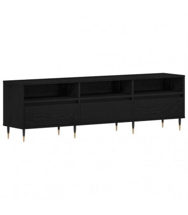 vidaXL TV Cabinet Black Oak 150 x 30 x 44.5 cm Engineered Wood — V0672040613