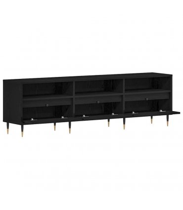 vidaXL TV Cabinet Black Oak 150 x 30 x 44.5 cm Engineered Wood — V0672040613