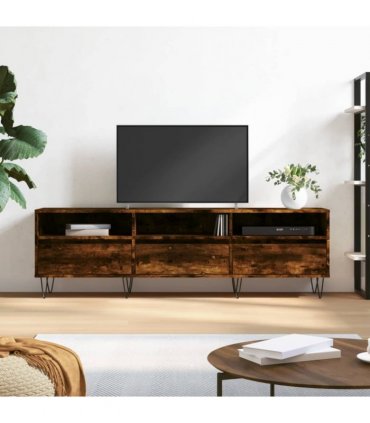 vidaXL TV Cabinet Smoked Oak 150x30x44.5 cm Engineered Wood — V0672040615