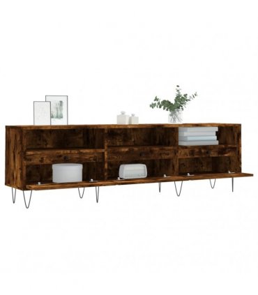 vidaXL TV Cabinet Smoked Oak 150x30x44.5 cm Engineered Wood — V0672040615