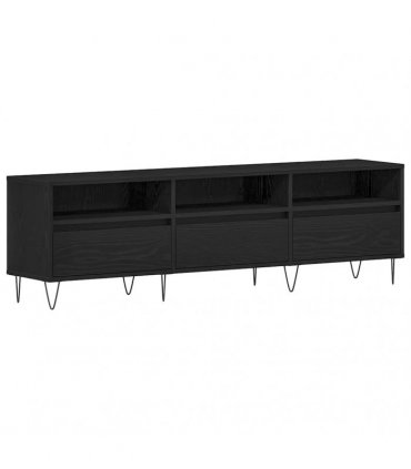 vidaXL TV Cabinet Black Oak 150 x 30 x 44.5 cm Engineered Wood — V0672040623