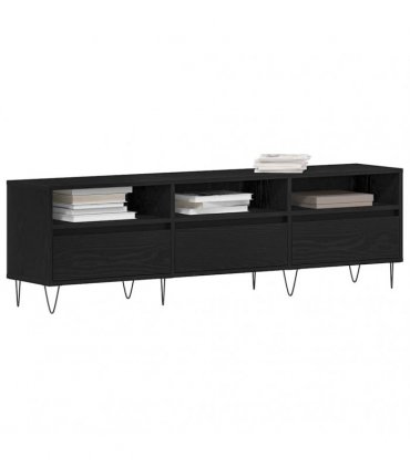 vidaXL TV Cabinet Black Oak 150 x 30 x 44.5 cm Engineered Wood — V0672040623