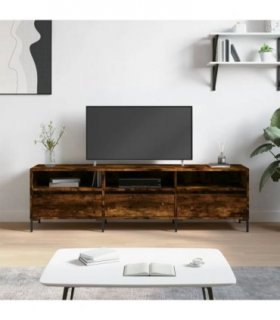 vidaXL TV Cabinet Smoked Oak 150x30x44.5 cm Engineered Wood — V0672040626