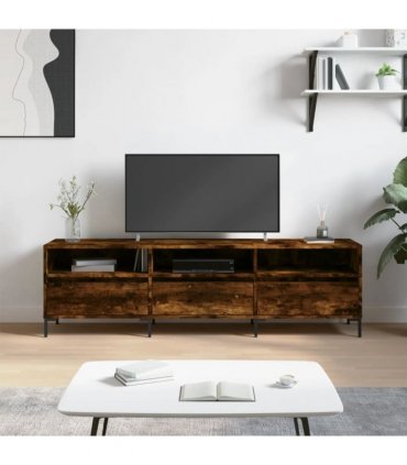 vidaXL TV Cabinet Smoked Oak 150x30x44.5 cm Engineered Wood — V0672040626