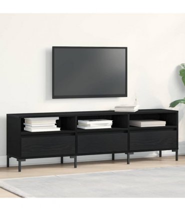 vidaXL TV Cabinet Black Oak 150 x 30 x 44.5 cm Engineered Wood — V0672040627