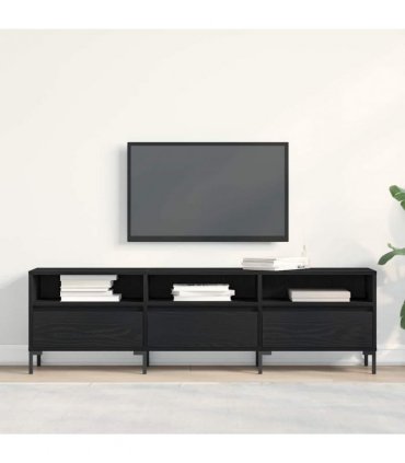 vidaXL TV Cabinet Black Oak 150 x 30 x 44.5 cm Engineered Wood — V0672040627