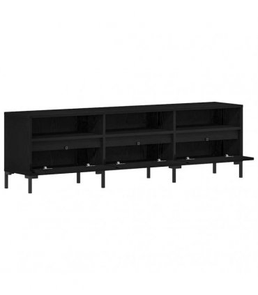 vidaXL TV Cabinet Black Oak 150 x 30 x 44.5 cm Engineered Wood — V0672040627