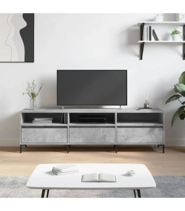 vidaXL TV Cabinet Concrete Grey 150x30x44.5 cm Engineered Wood — V0672040630