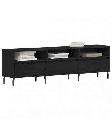 vidaXL TV Cabinet Black Oak 150 x 30 x 44.5 cm Engineered Wood — V0672040632