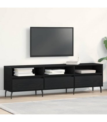 vidaXL TV Cabinet Black Oak 150 x 30 x 44.5 cm Engineered Wood — V0672040632