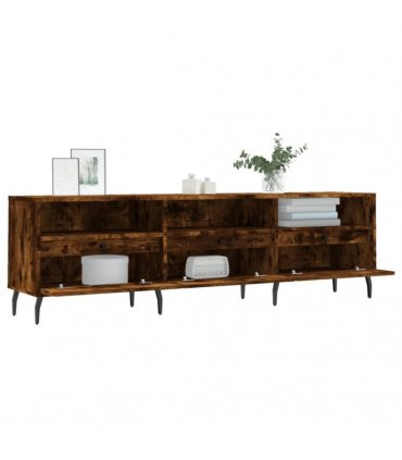 vidaXL TV Cabinet Smoked Oak 150x30x44.5 cm Engineered Wood — V0672040638