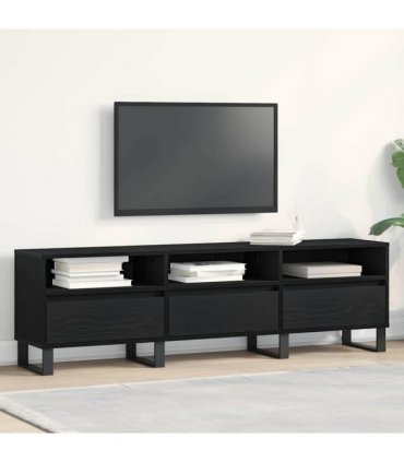 vidaXL TV Cabinet Black Oak 150 x 30 x 44.5 cm Engineered Wood — V0672040642