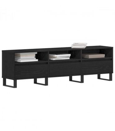vidaXL TV Cabinet Black Oak 150 x 30 x 44.5 cm Engineered Wood — V0672040642